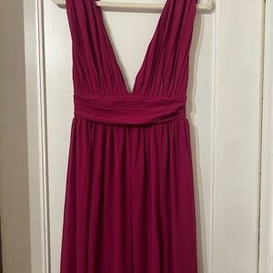 Berry pink plunging neck Love By Design chiffon dress